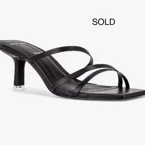BLACK SUEDE STUDIO Felicity Women's Black Leather sandals heels size 40 US 10